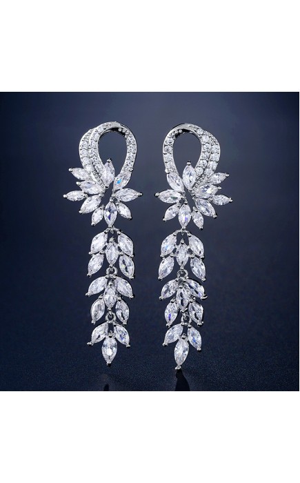 Ladies' Fashionable Alloy With Irregular Cubic Zirconia Earrings