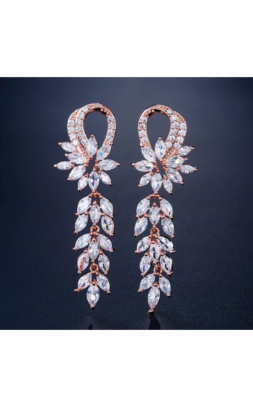 Ladies' Fashionable Alloy With Irregular Cubic Zirconia Earrings