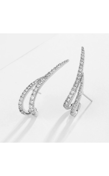 Ladies' Fashionable Alloy With Irregular Cubic Zirconia Earrings