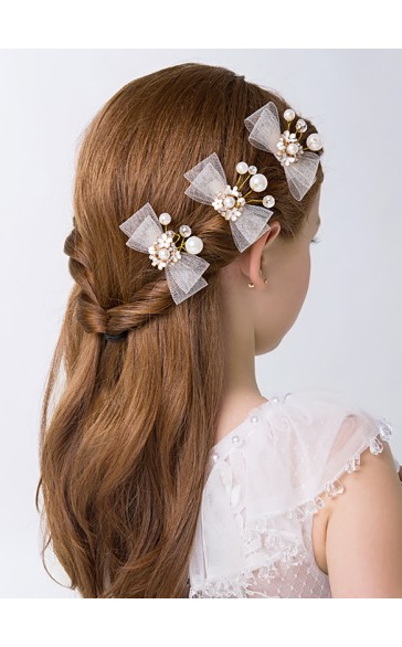 Flower Girl Alloy Headbands/Hairpins (Set of 2 pieces)