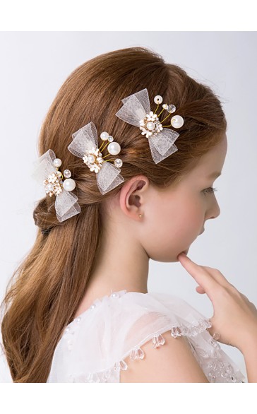 Flower Girl Alloy Headbands/Hairpins (Set of 2 pieces)