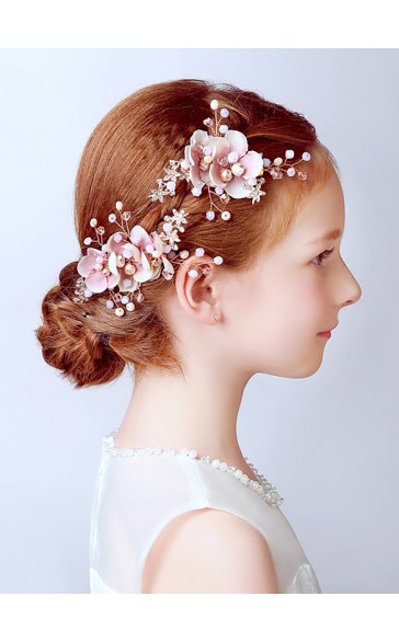 Flower Girl Alloy Headbands/Hairpins (Set of 2 pieces)