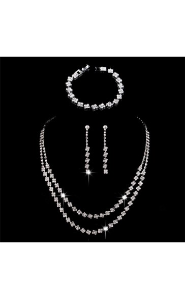 Ladies'/Couples' Elegant/Fashionable/Classic Alloy With Irregular Cubic Zirconia Jewelry Sets For Her