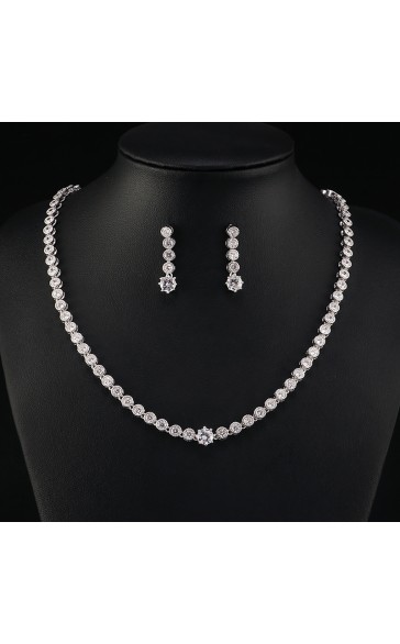 Ladies'/Couples' Elegant/Fashionable/Classic Alloy With Irregular Cubic Zirconia Jewelry Sets