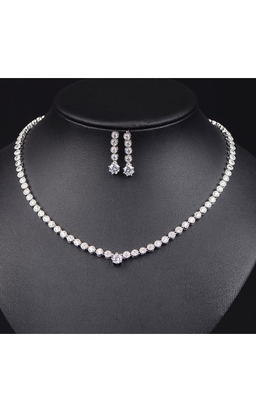 Ladies'/Couples' Elegant/Fashionable/Classic Alloy With Irregular Cubic Zirconia Jewelry Sets