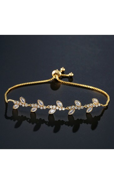 Ladies'/Couples' Elegant/Fashionable/Classic Alloy With Irregular Cubic Zirconia Bracelets