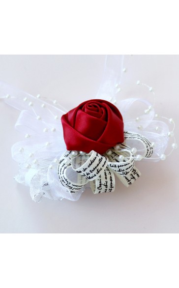 Pretty/Fancy/Fascinating/Graceful Free-Form Satin Wrist Corsage -