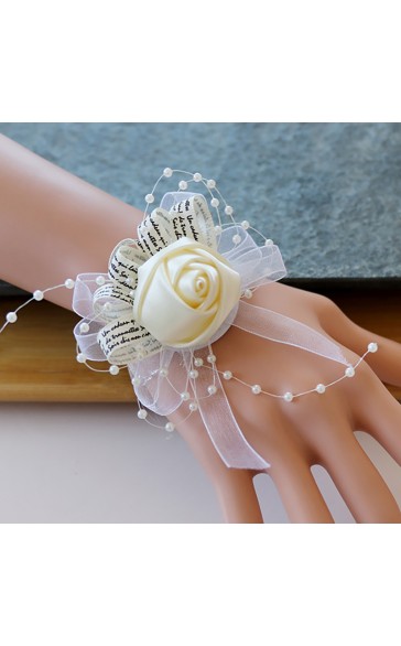 Pretty/Fancy/Fascinating/Graceful Free-Form Satin Wrist Corsage -