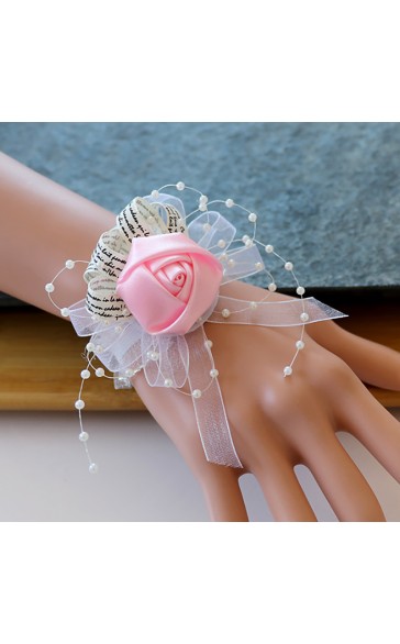 Pretty/Fancy/Fascinating/Graceful Free-Form Satin Wrist Corsage -