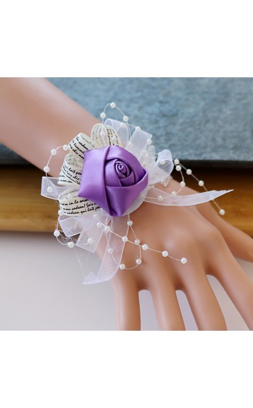 Pretty/Fancy/Fascinating/Graceful Free-Form Satin Wrist Corsage -