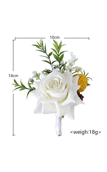 Pretty/Fancy/Fascinating/Graceful Free-Form Silk Flower Boutonniere -