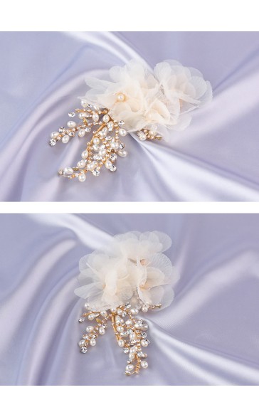 Flower Girl Tulle/Alloy/Imitation Pearls Tiaras With Flower/Pearl/Imitation Rhinestone