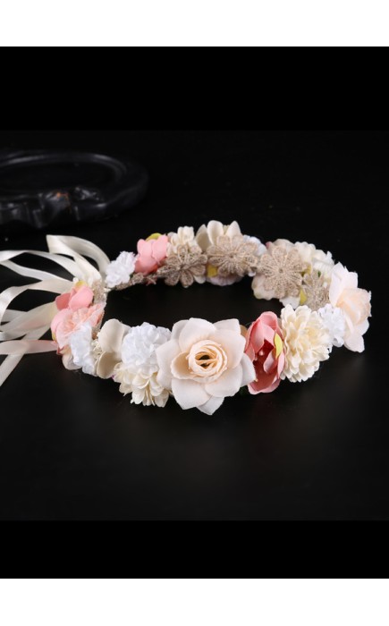 Flower Girl Alloy/Artificial Flower Tiaras With Lace/Flower