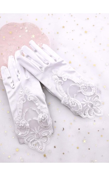 Flower Girl Elastic Satin/Lace With Lace