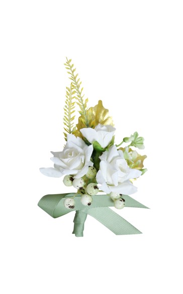 Elegant Free-Form Silk Flower Boutonniere - Boutonniere