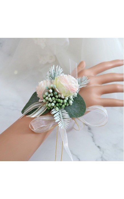 Elegant/Fascinating Free-Form Silk Flower Bridal Bouquets - Wrist Corsage