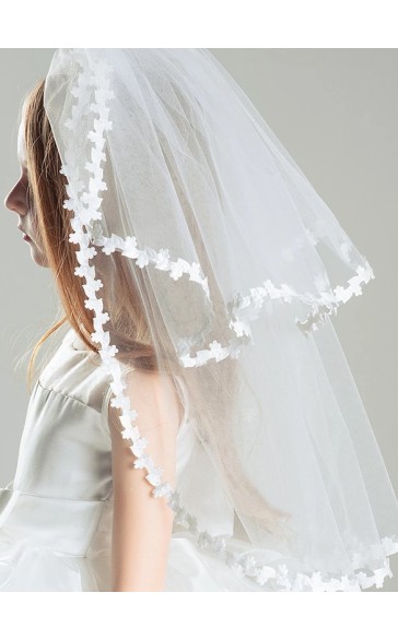 Flower Girl Tulle Veils With Lace