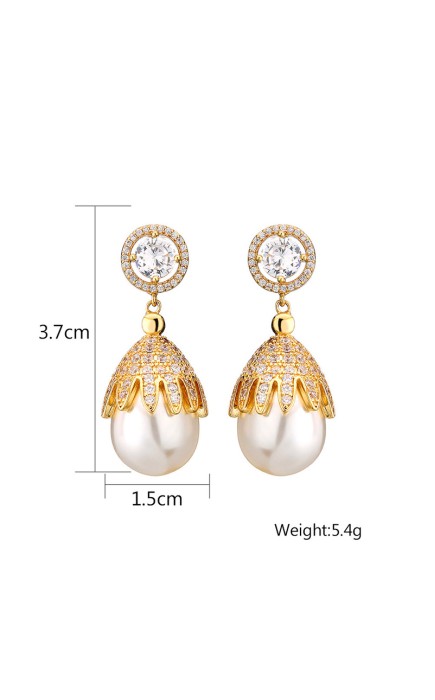 Ladies'/Couples' Elegant/Beautiful/Fashionable/Classic/Simple Alloy With Oval Pearl Earrings