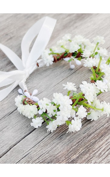 Flower Girl PU/Plastic Tiaras/Wristband With Ribbons (Set of 2 pieces)