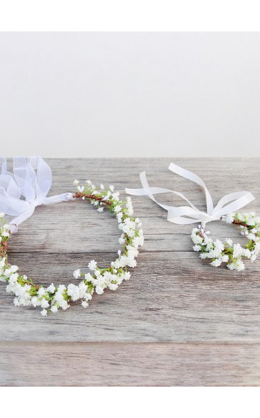 Flower Girl PU/Plastic Tiaras/Wristband With Ribbons (Set of 2 pieces)