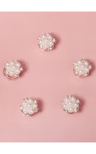 Flower Girl Alloy/Imitation Pearls Tiaras With Faux Pearl (Set of 5 pieces)