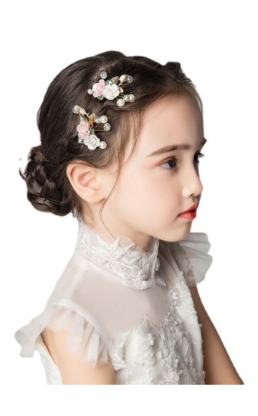 Flower Girl Polyester/Alloy/Imitation Pearls/Artificial Flower Tiaras With Flower/Sequin/Pearl (Set of 3 pieces)