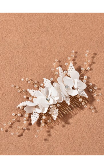 Flower Girl Polyester/Alloy/Imitation Pearls/Chiffon Tiaras With Lace/Sequin/Faux Pearl (Sold in a single piece)