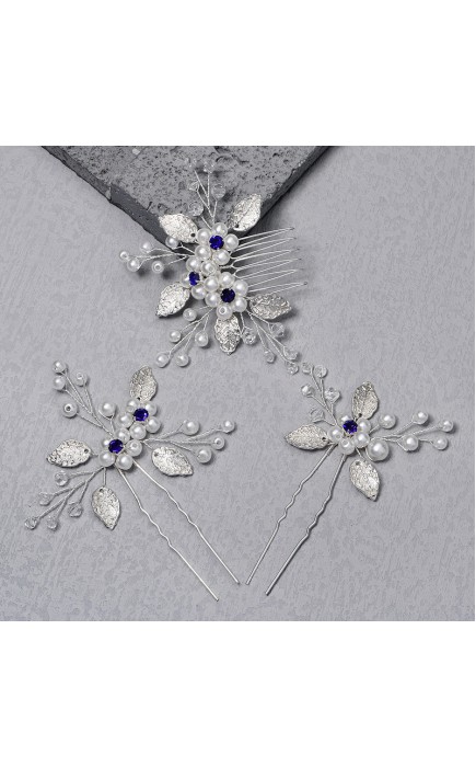 Hairpins/Headpiece Exquisite With Pearl/Crystal (Set of 3 pieces)