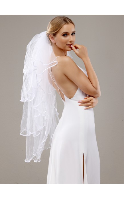 Four-tier Waltz Bridal Veils With Ribbon