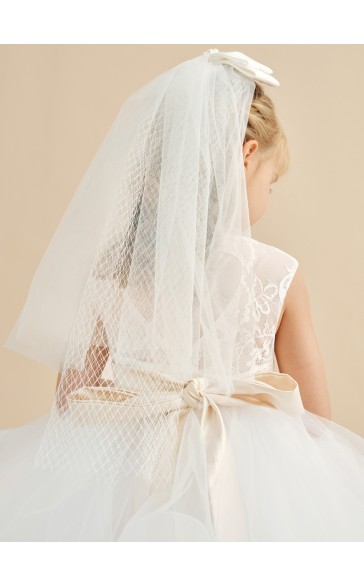 Flower Girl Tulle/Satin/Imitation Pearls/Lace Veils With Faux Pearl