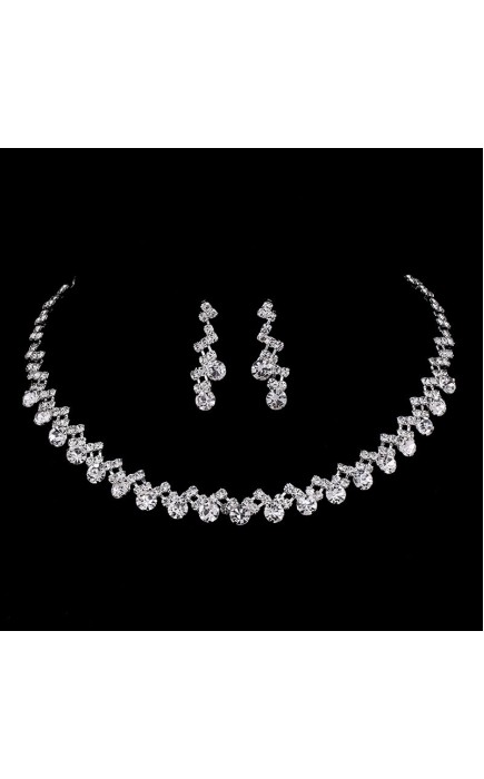 Ladies' Elegant/Beautiful/Classic/Pretty/Attractive Alloy With Round Rhinestone Jewelry Sets