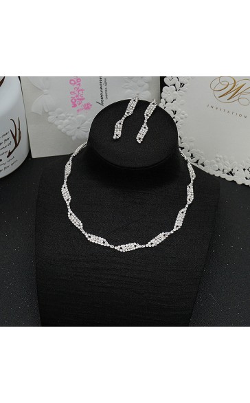 Elegant/Beautiful/Classic/Pretty Alloy With Round Rhinestone Jewelry Sets