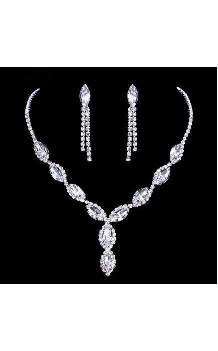 Ladies' Elegant/Beautiful/Classic/Pretty/Attractive Alloy With Oval Rhinestone Jewelry Sets