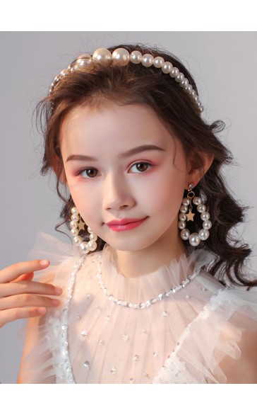 Flower Girl Alloy/Imitation Pearls/Rhinestones Tiaras/Earrings With Imitation Pearls/Rhinestones (Set of 3 pieces)