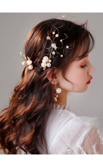 Flower Girl Alloy/Imitation Pearls Tiaras/Earrings With Imitation Pearls/Beading (Set of 7)