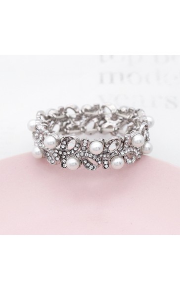 Beautiful/Charming/Attractive Alloy With Round Rhinestone/Imitation Pearls Bracelets