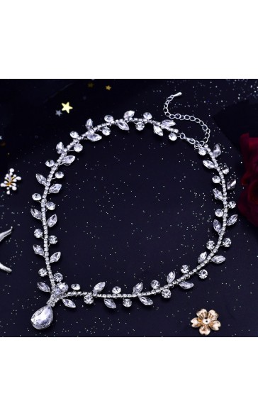 Elegant/Beautiful Alloy With Round Rhinestone Necklaces