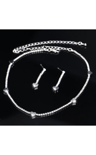 Ladies' Beautiful/Attractive Alloy With Round Rhinestone Jewelry Sets