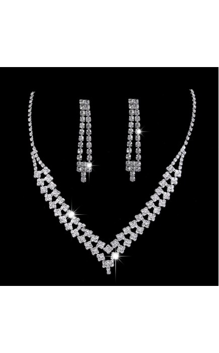 Ladies' Beautiful/Attractive Alloy With Round Rhinestone Jewelry Sets