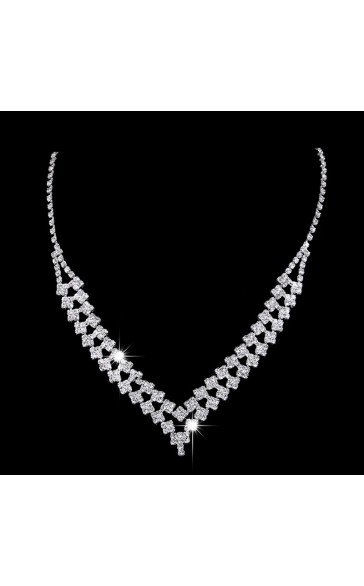 Ladies' Beautiful/Attractive Alloy With Round Rhinestone Jewelry Sets