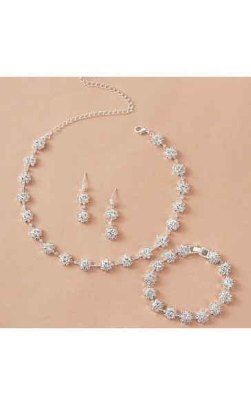 Ladies' Beautiful/Attractive Alloy With Round Rhinestone Jewelry Sets