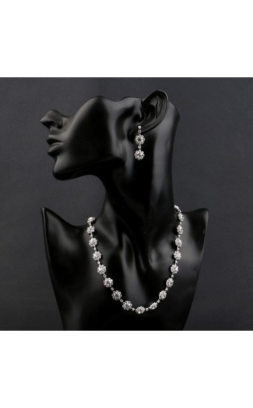 Ladies' Beautiful/Attractive Alloy With Round Rhinestone Jewelry Sets