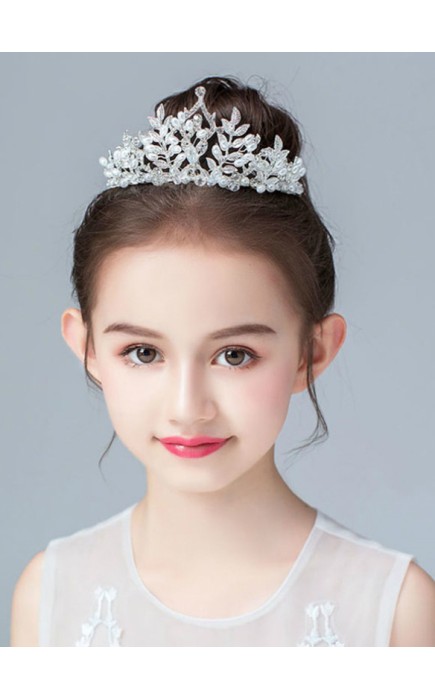 Flower Girl Alloy/Crystal/Rhinestones Tiaras With Crystal/Rhinestones/Beading