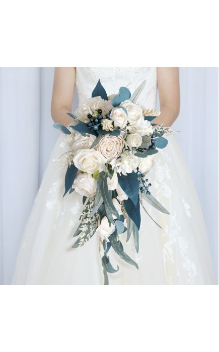 Cascade Silk Flower Bridal Bouquets -