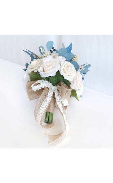 Round Silk Flower Bridesmaid Bouquets -