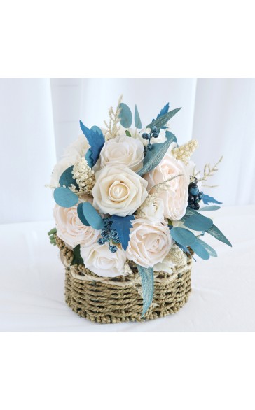 Round Silk Flower Bridesmaid Bouquets -