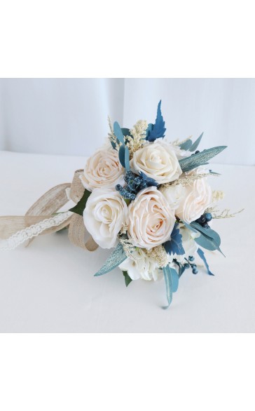 Round Silk Flower Bridesmaid Bouquets -