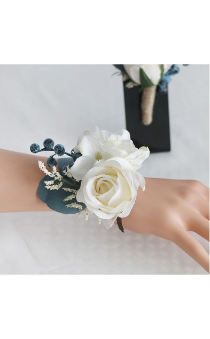 Free-Form Silk Flower Wrist Corsage -