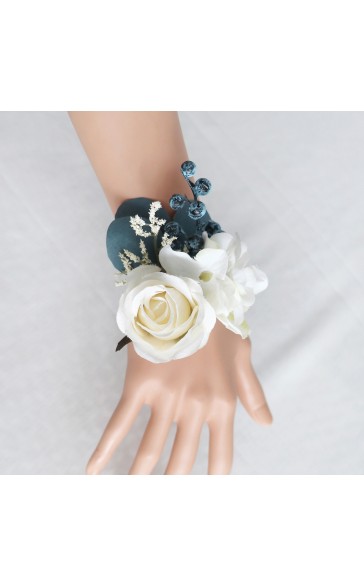 Free-Form Silk Flower Wrist Corsage -