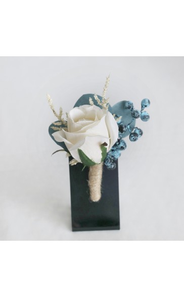 Free-Form Silk Flower Boutonniere -